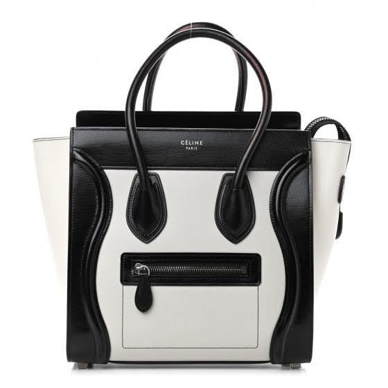 Celine Micro Bi-Color Luggage Black/White