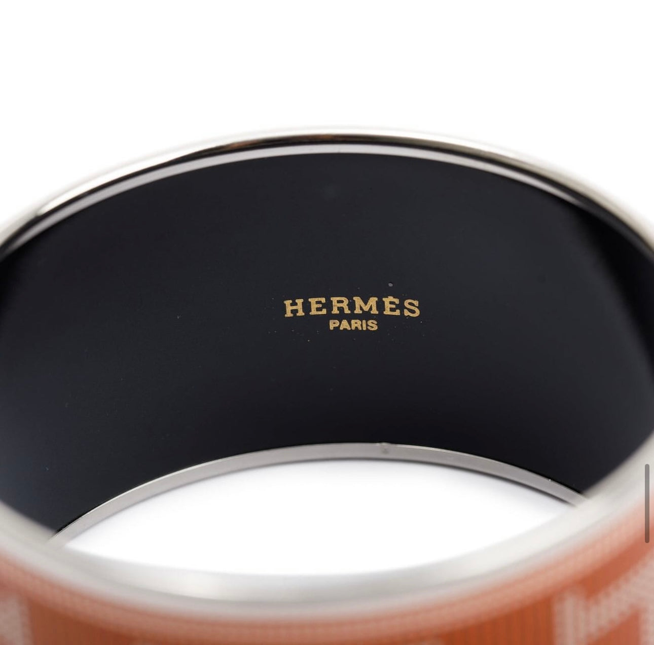 Hermes Extra Wide Enamel Bangle Bracelet
