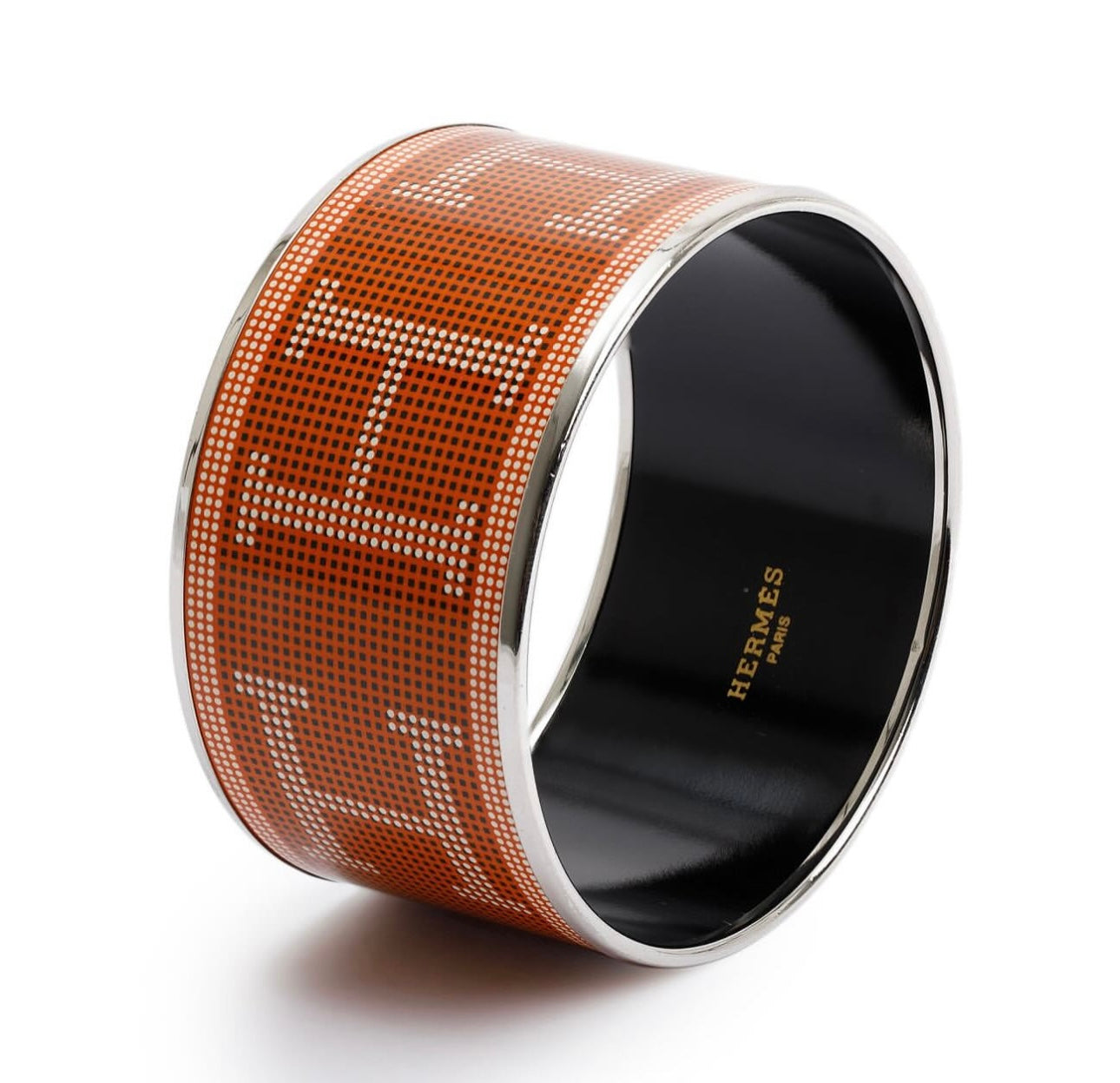 Hermes Extra Wide Enamel Bangle Bracelet