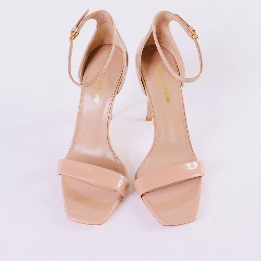 SAINT LAURENT Amber Sandals 105 in Patent Leather