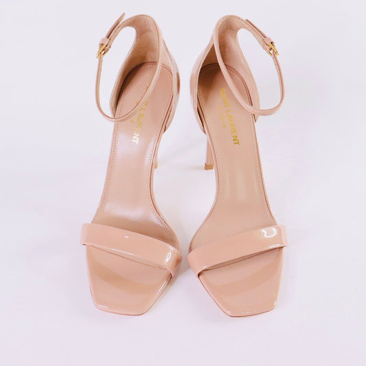 SAINT LAURENT Amber Sandals 105 in Patent Leather