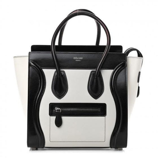 Celine Micro Bi-Color Luggage Black/White