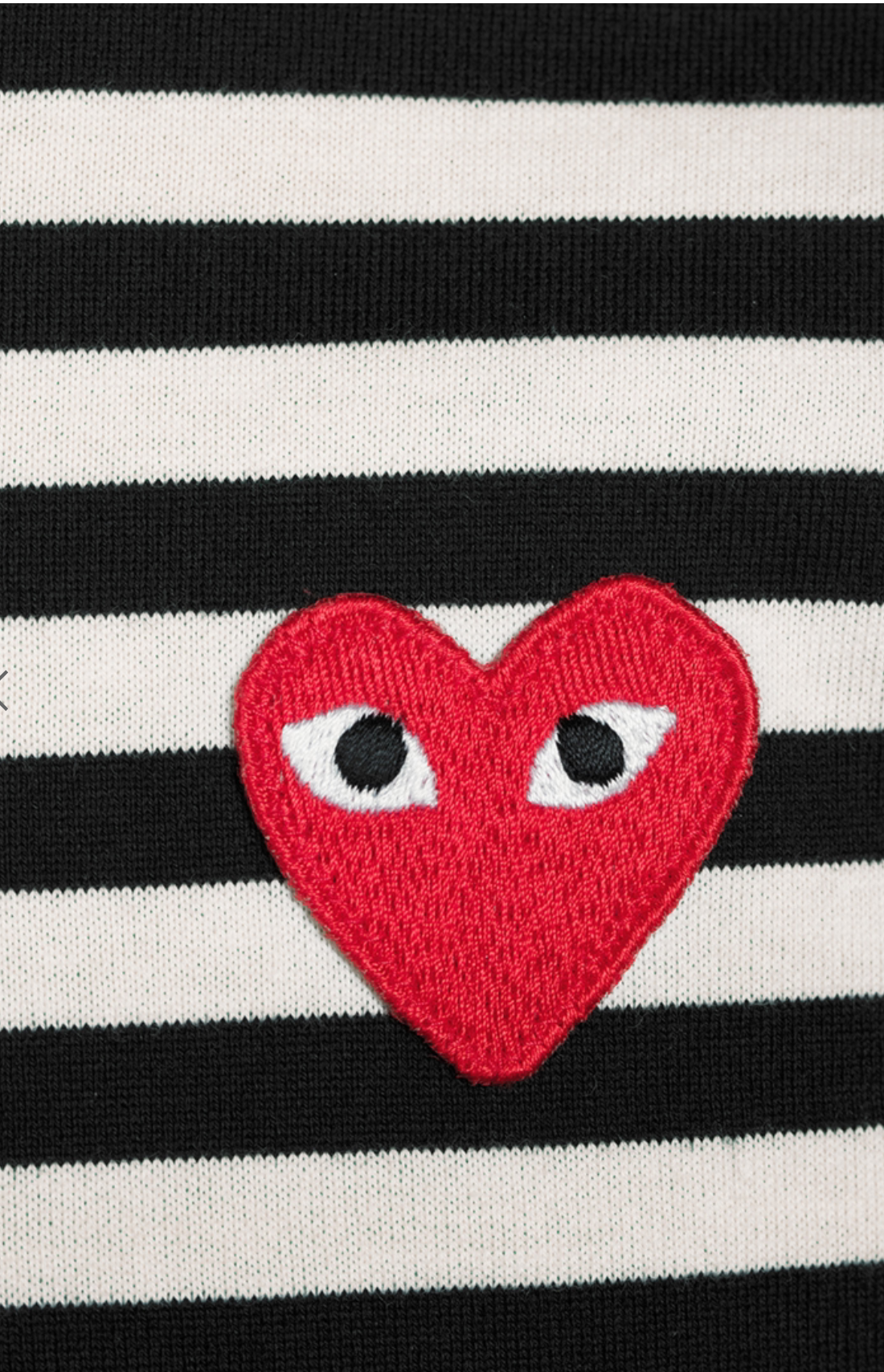 COMME DES GARÇONS PLAY
Heart Long Sleeve T-Shirt In Stripe