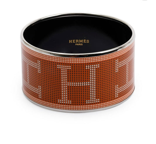 Hermes Extra Wide Enamel Bangle Bracelet