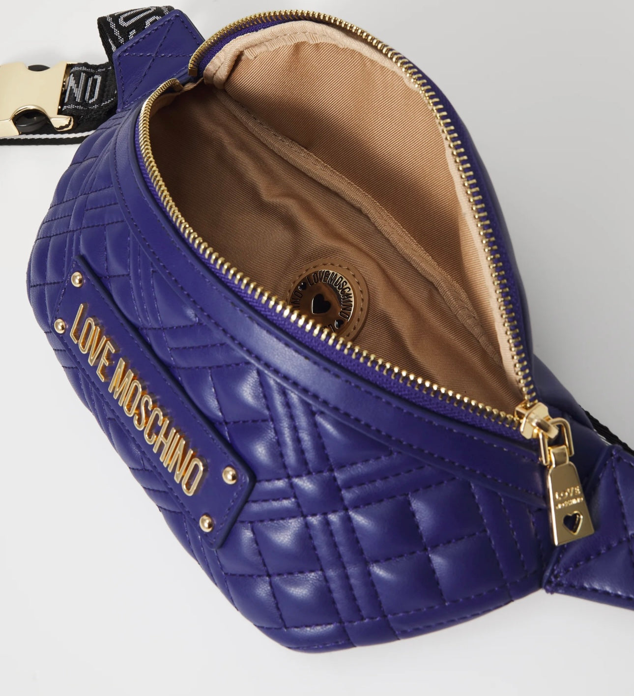 Love Moschino Logo Plaque Belt Bag