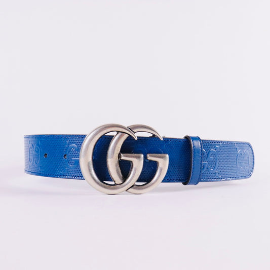 GUCCI GG Embossed Leather Belt