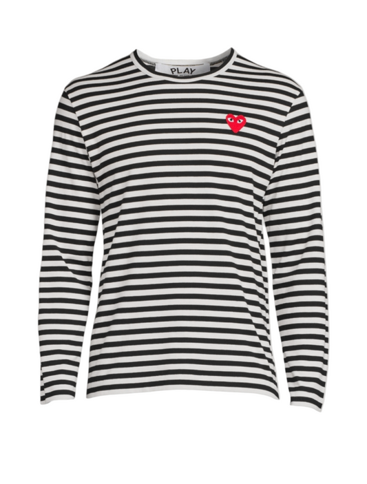 COMME DES GARÇONS PLAY
Heart Long Sleeve T-Shirt In Stripe