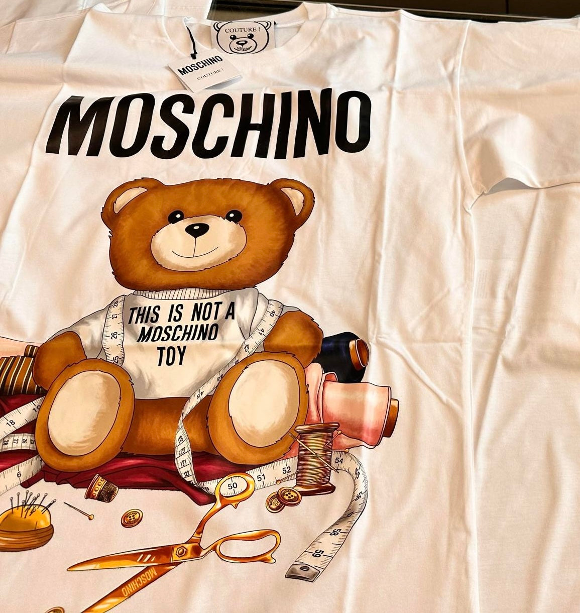 Moschino White Tee with Teddy Bear Design